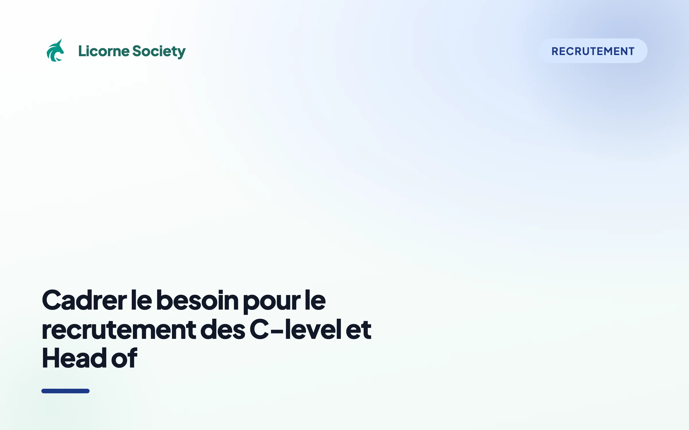Les critères pour le recrutement des C-level et Head of