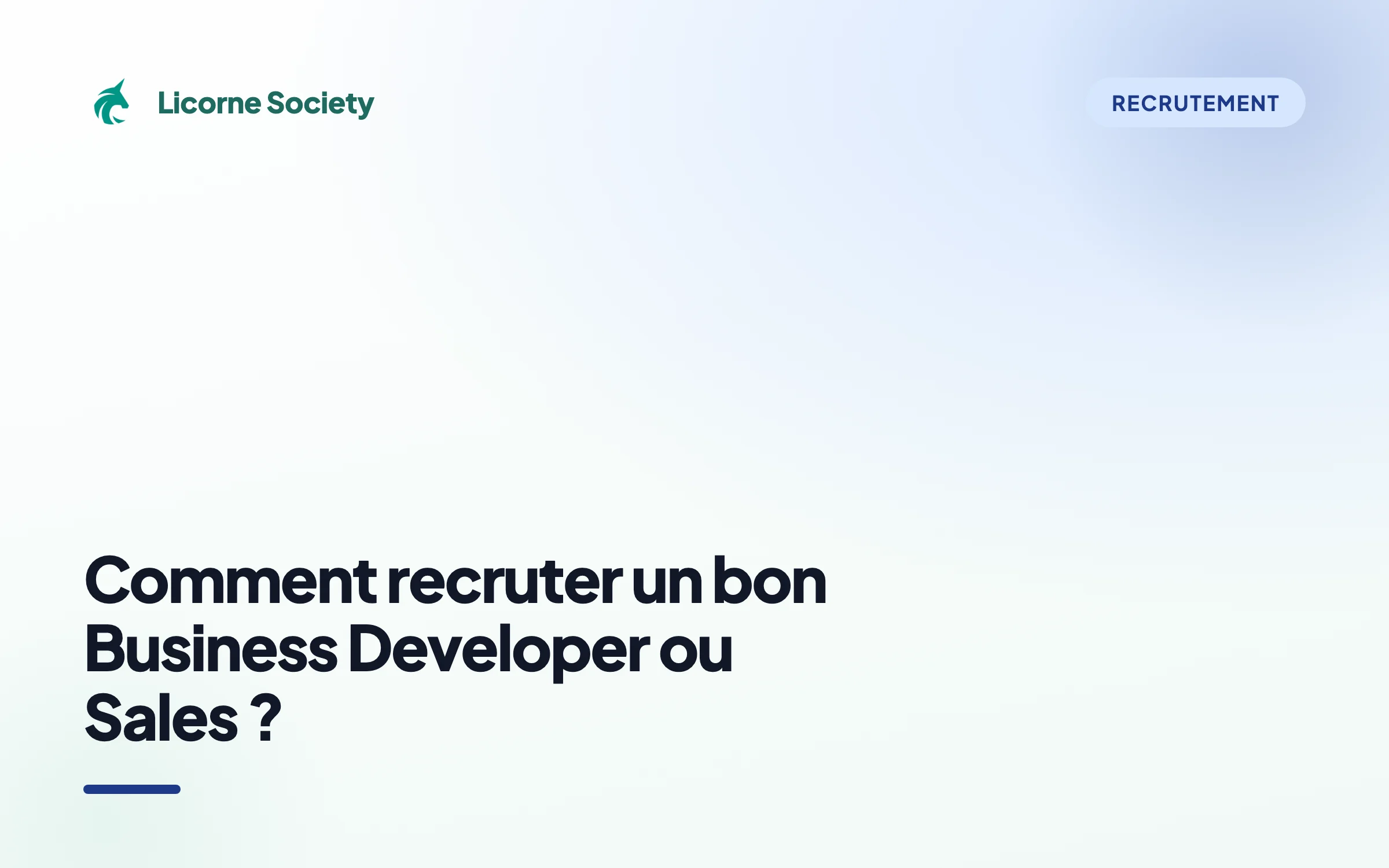 Comment recruter un bon Business Developer ou Sales ?