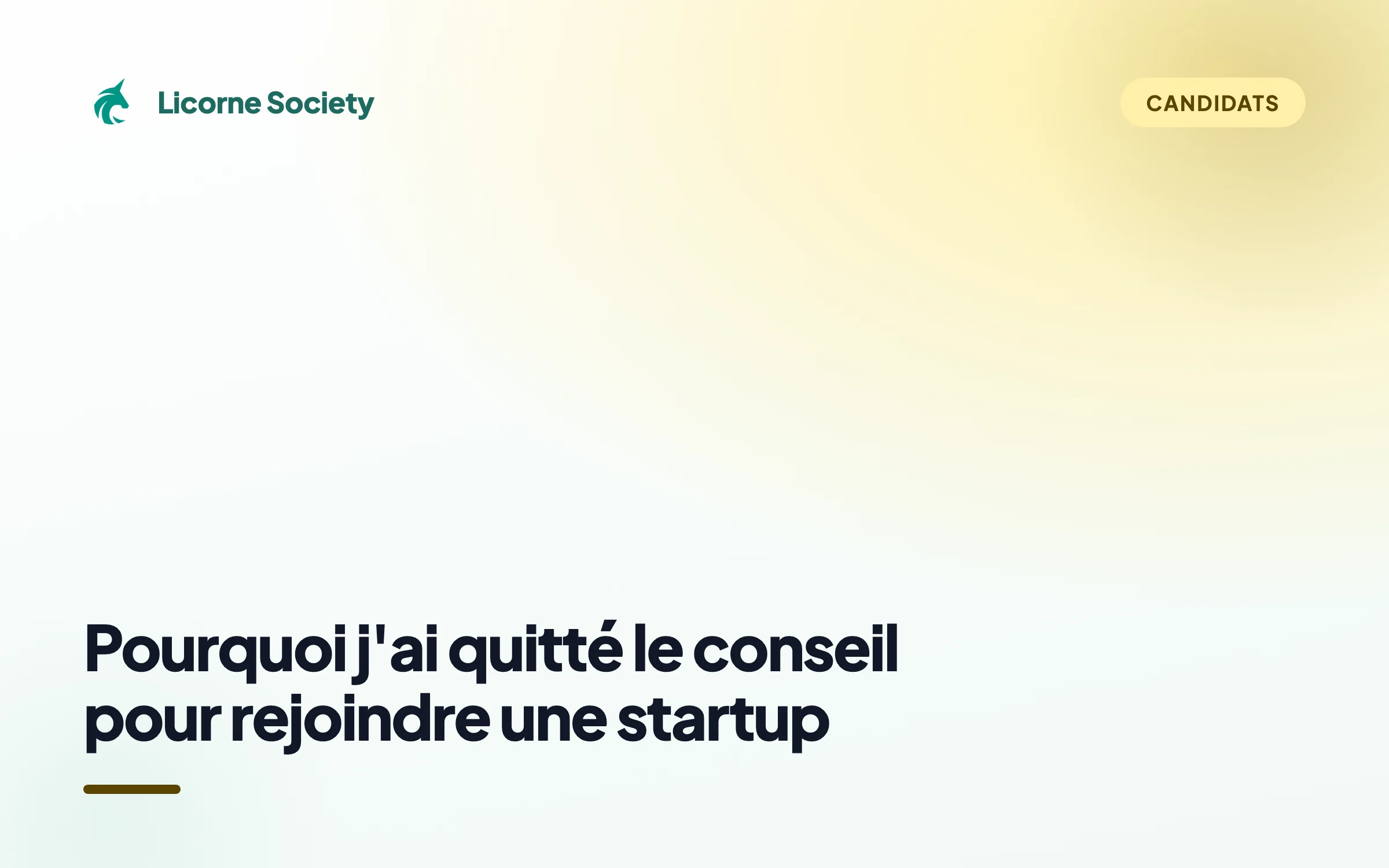 Quitter le conseil pour rejoindre une startup - Témoignage