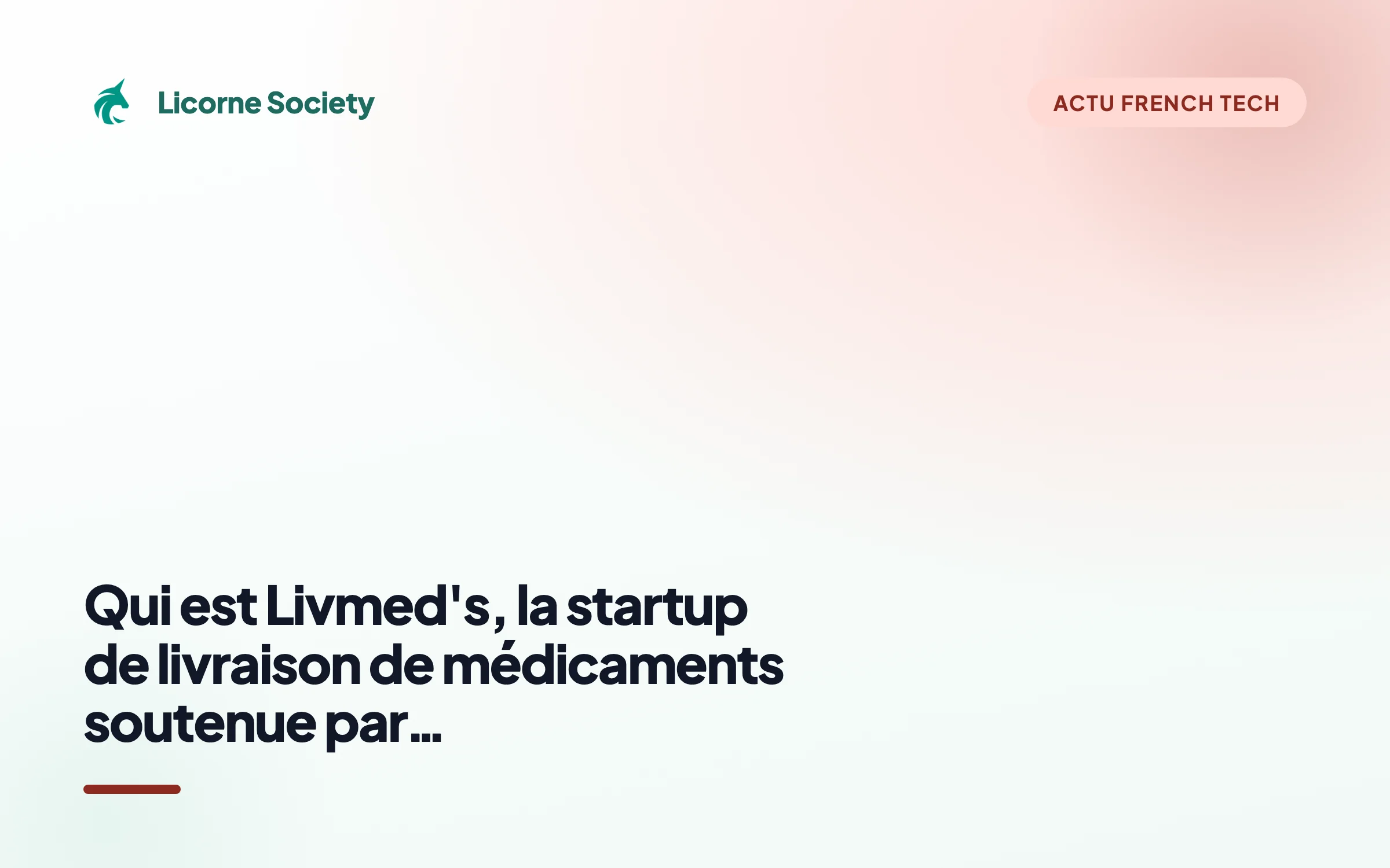 Livmed's, la startup de livraison de médicaments à domicile