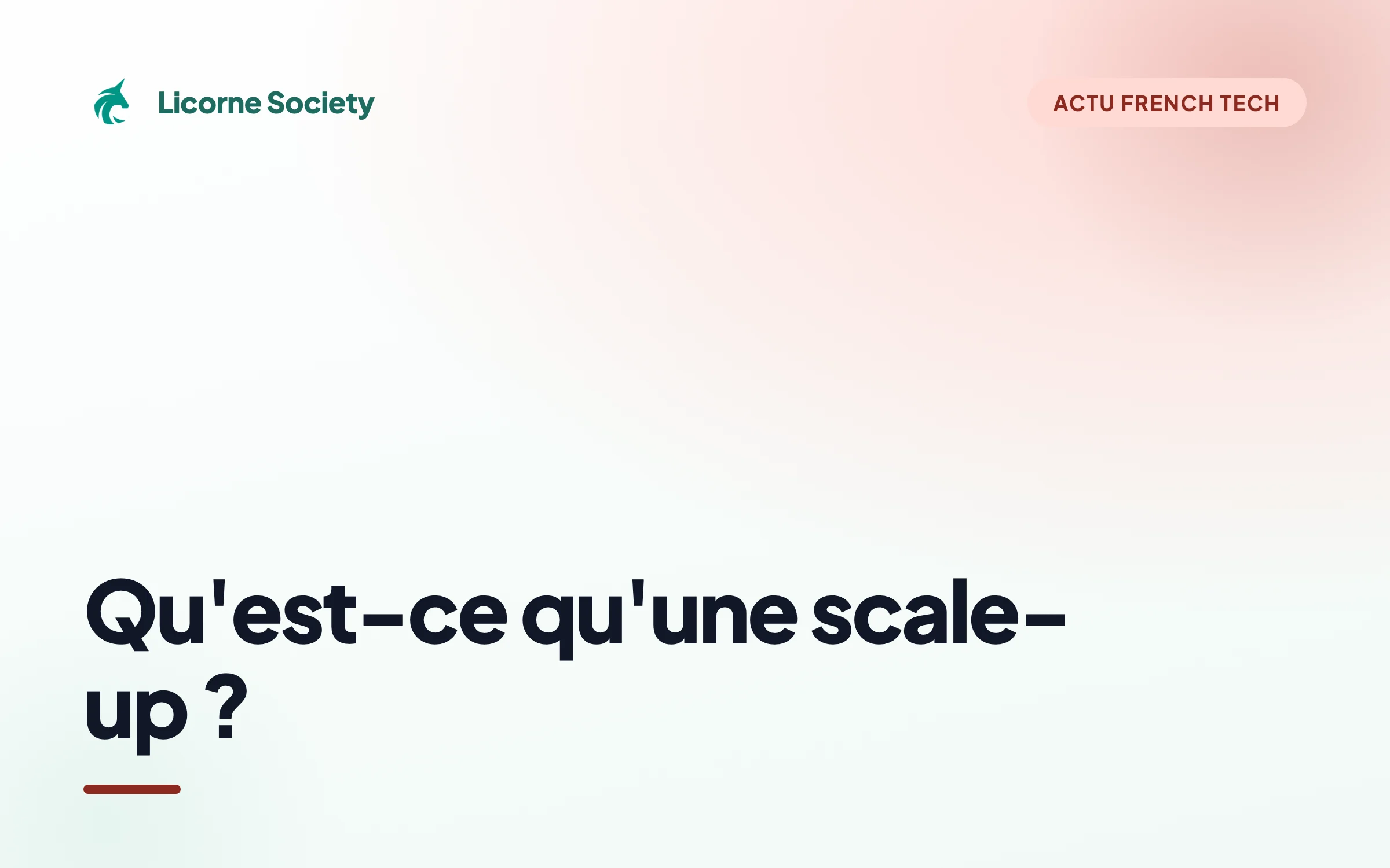 Quelle est la définition d'une scale-up ?