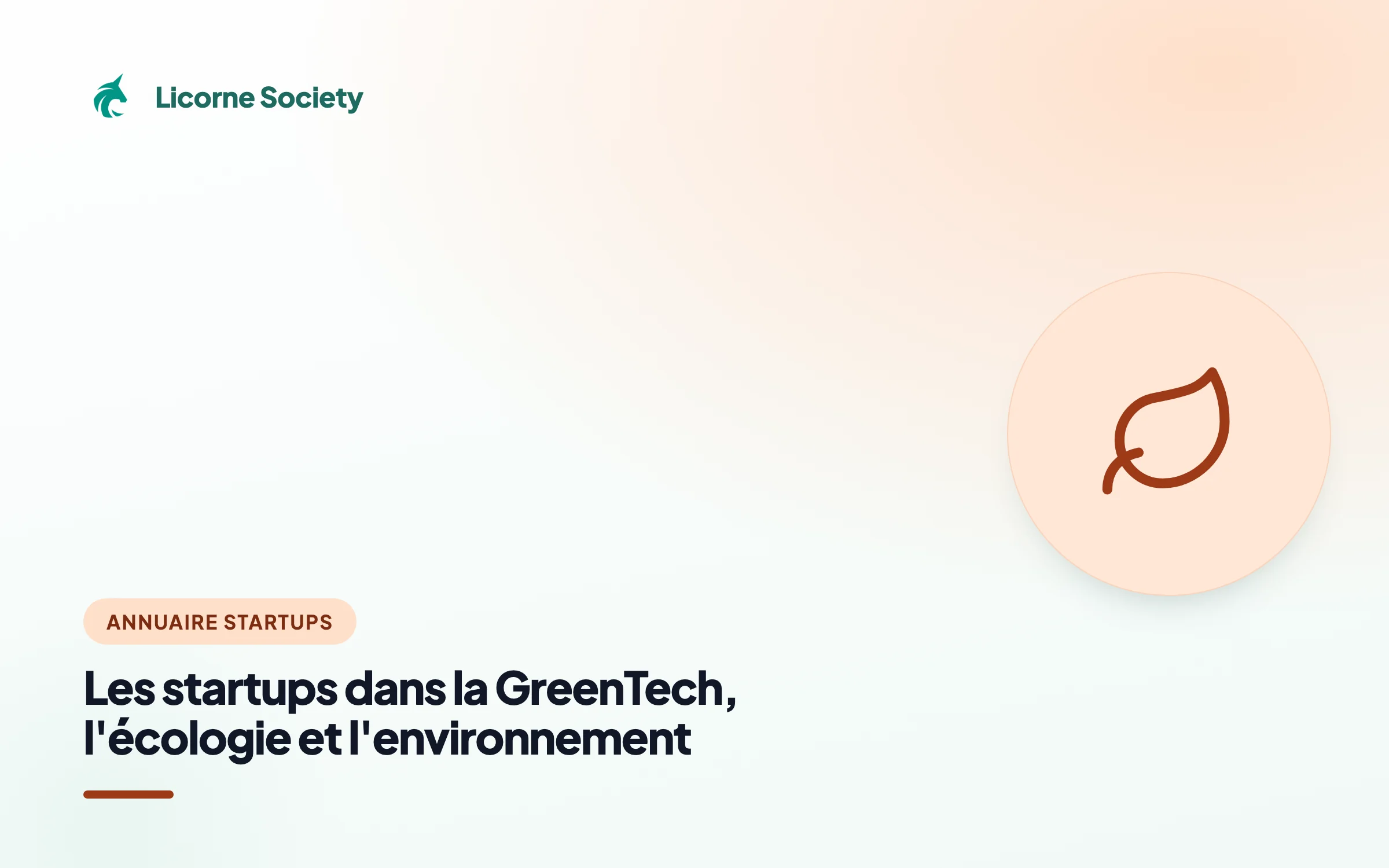 Les startups dans la GreenTech, l'écologie et l'environnement